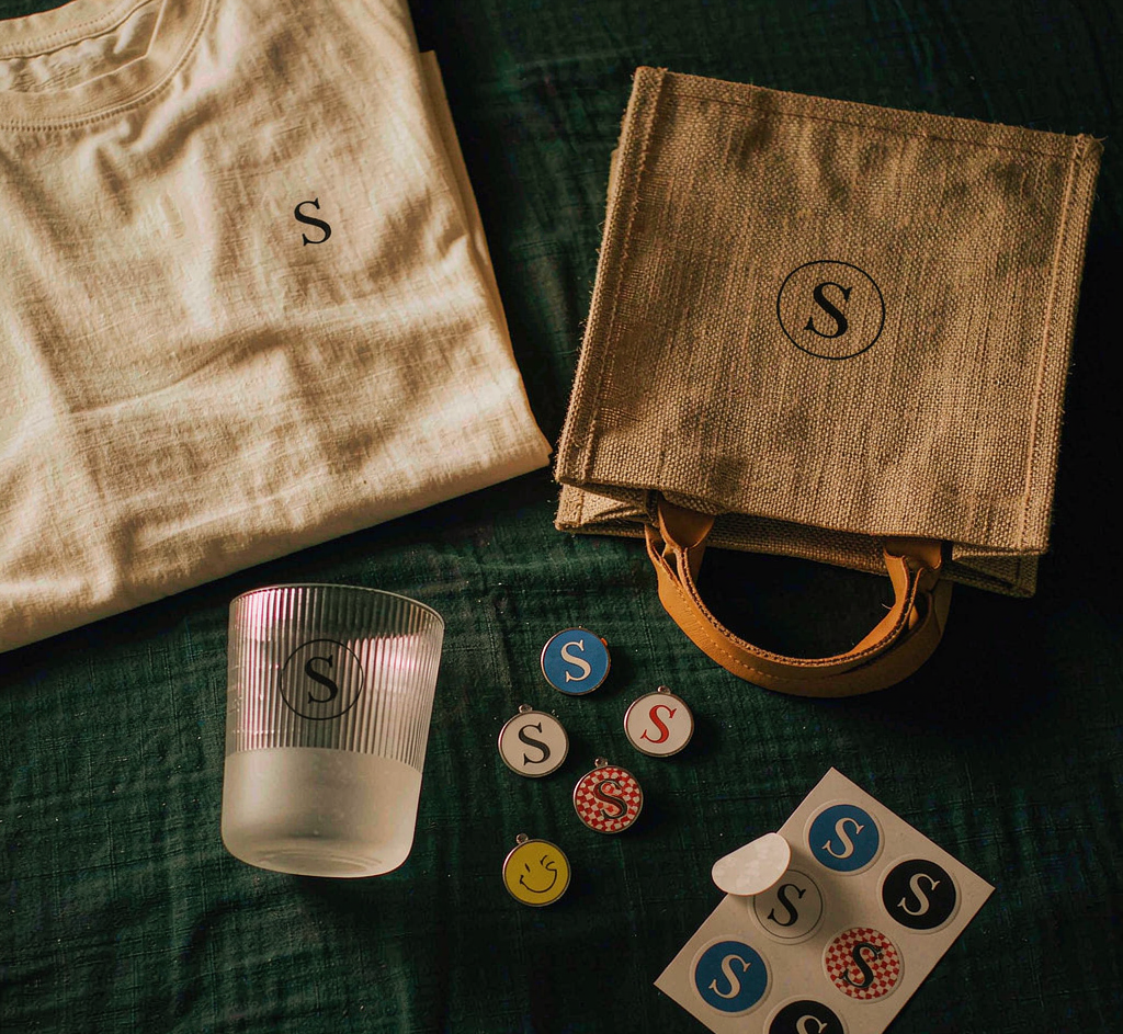 Custom retail merch flat lay